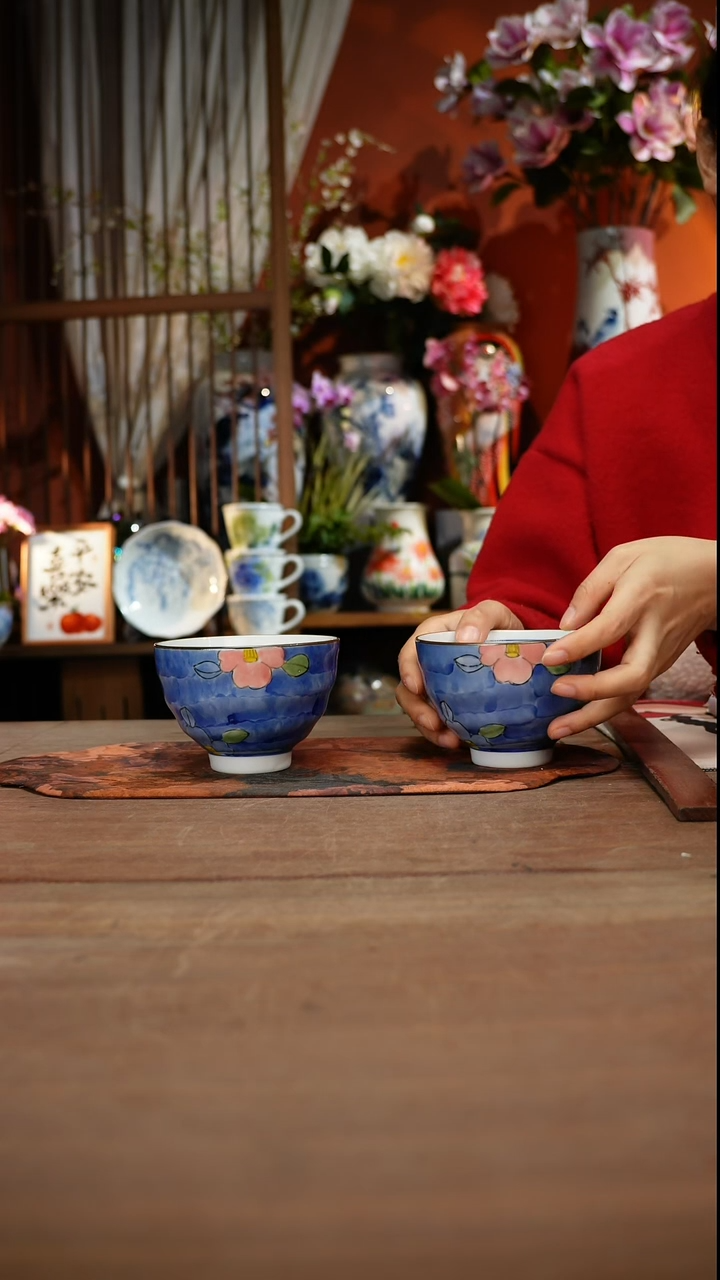 当代高温釉下彩手绘陶瓷餐具