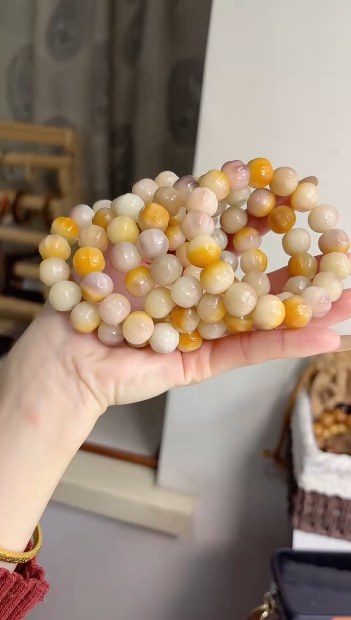 手串菩提根/象牙果沐a70紫美人玉化鲨鱼背12*13mm手串