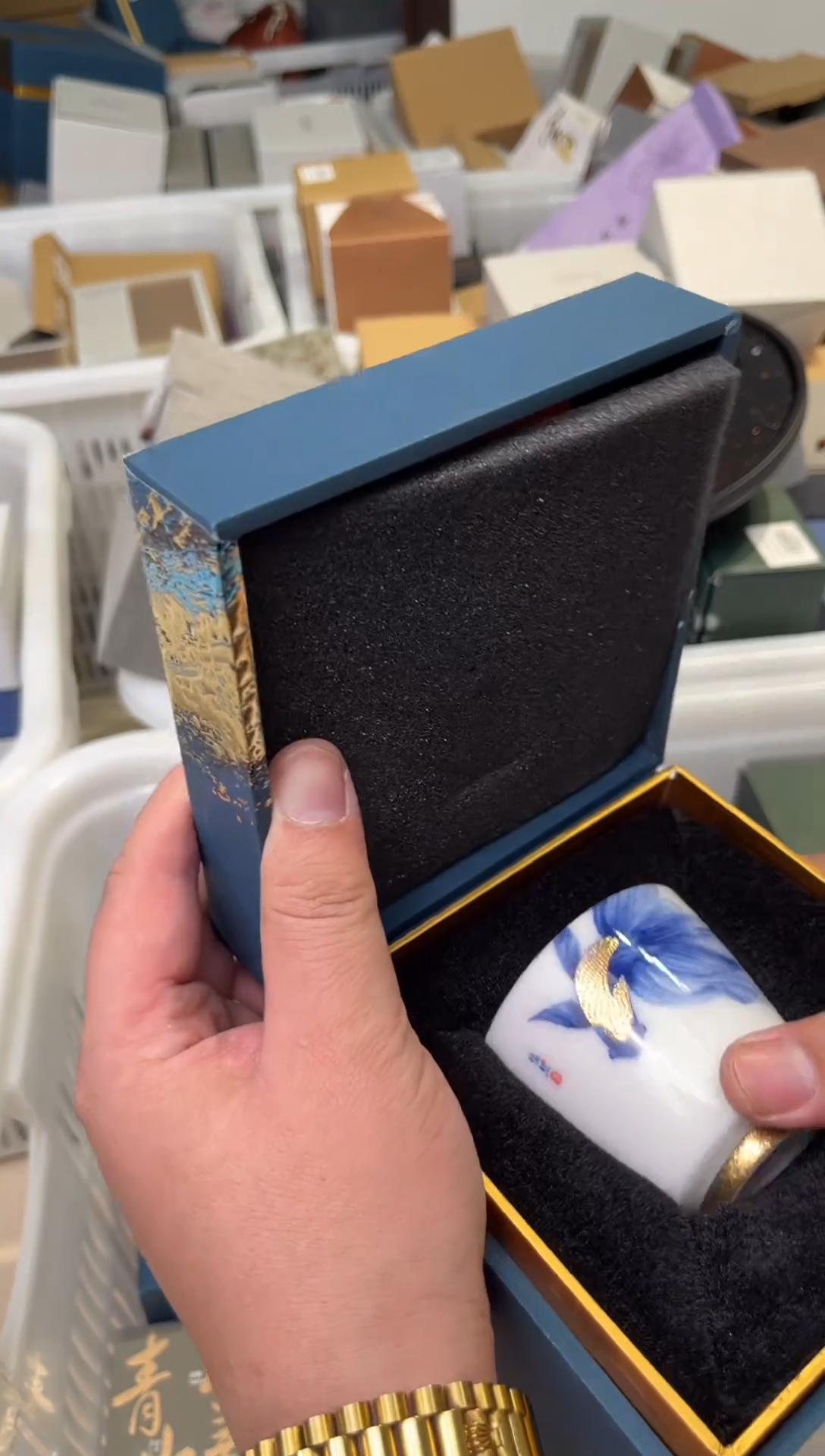 林*蓝鱼冰晶玉杯茶具茶具