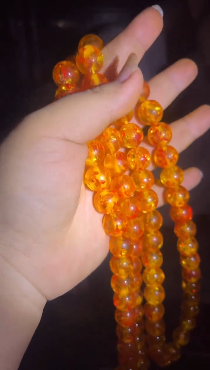未镶嵌颈饰琥珀琥珀花珀108颗 长串