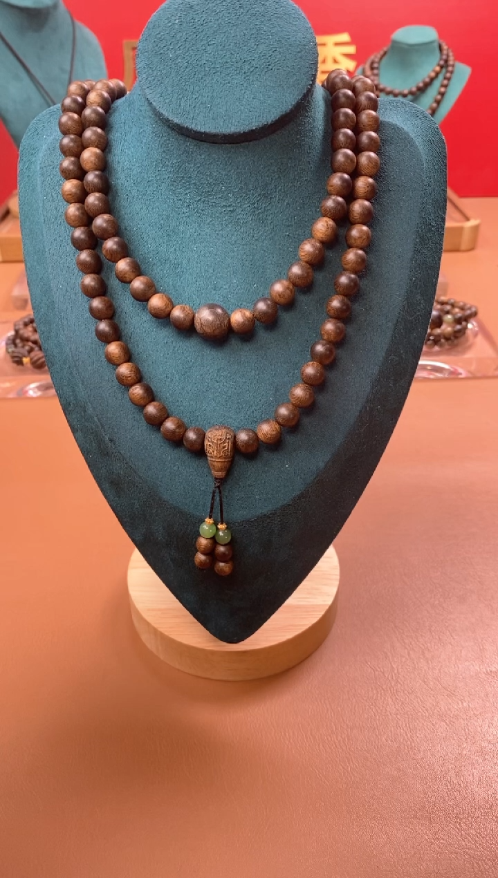 【闪购商品】沉香手串Y沉水芽庄黄棋玉化瘤疤08*108设计款