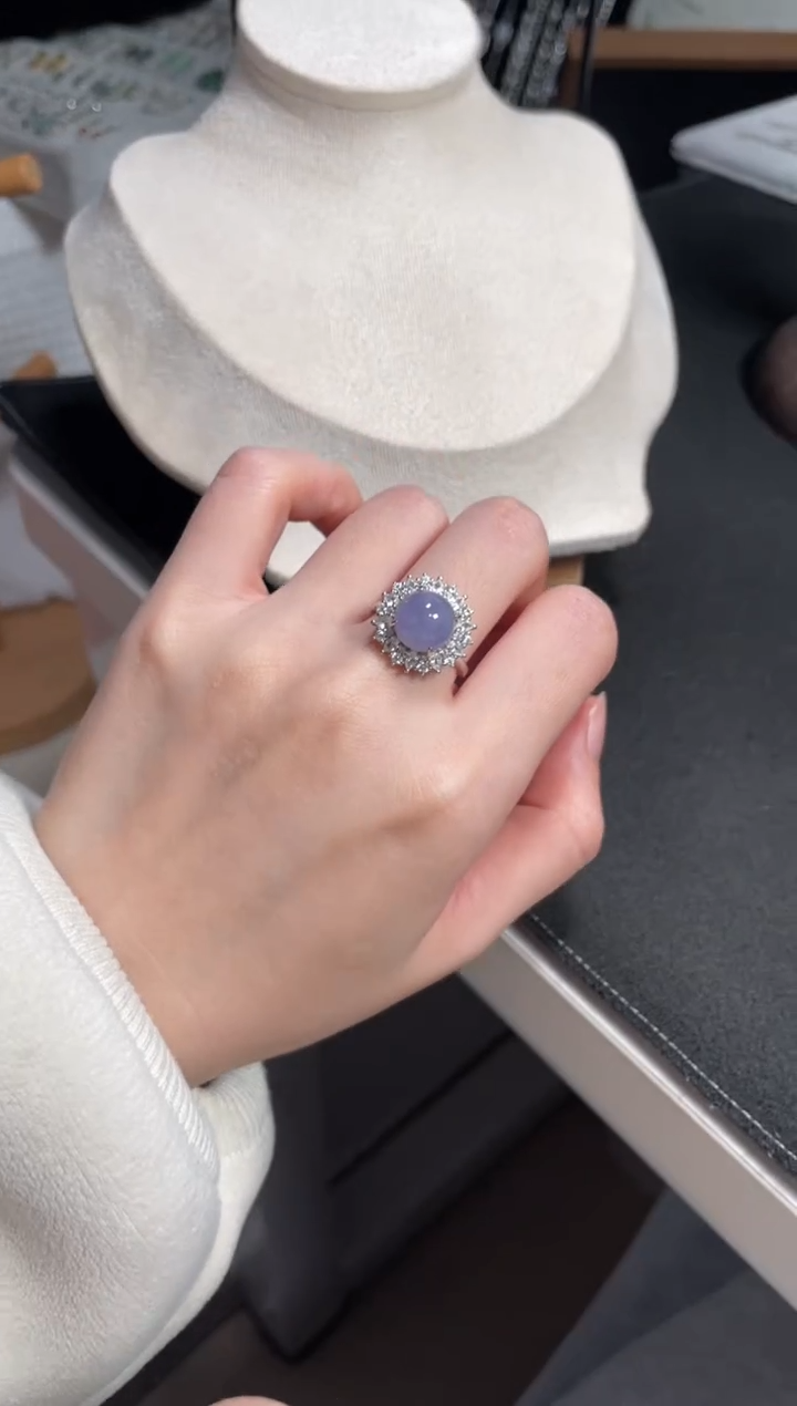 【闪购商品】翡翠戒指银S925镶嵌翡翠