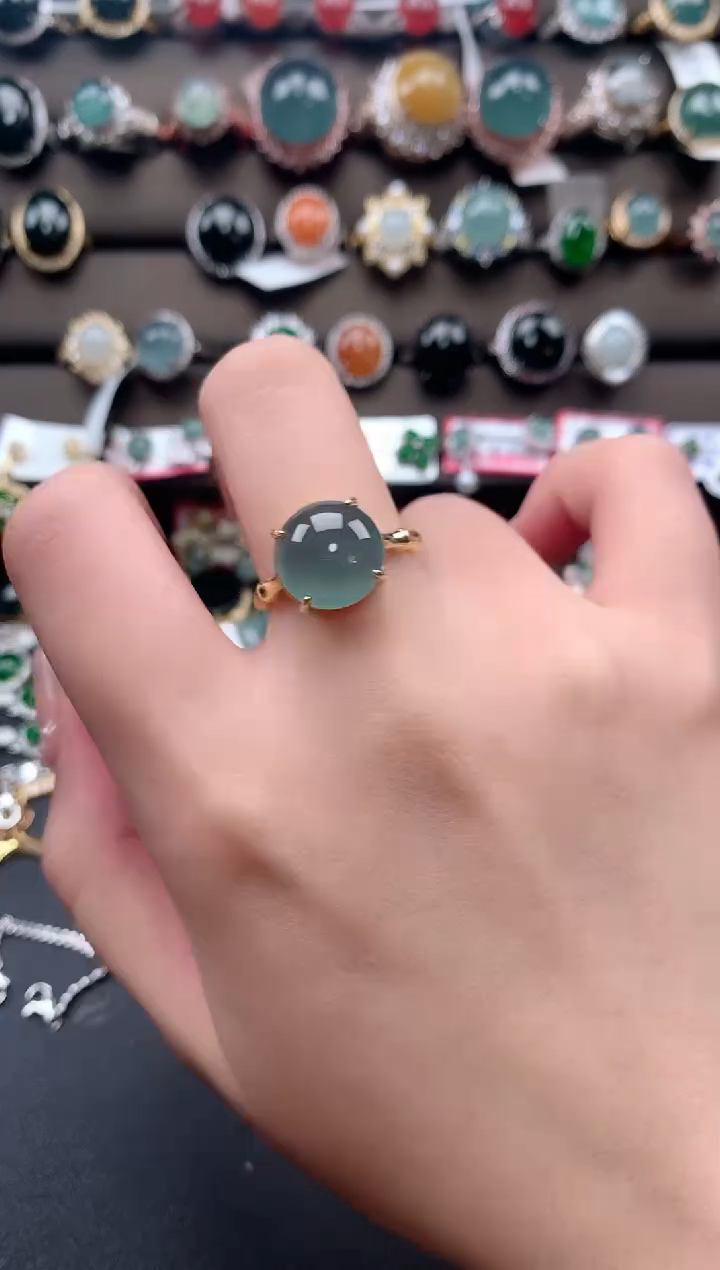 【闪购商品】翡翠戒指银S925镶嵌51241