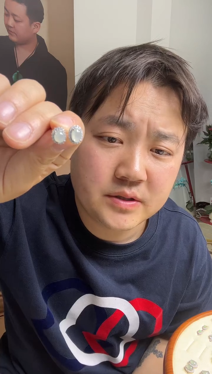 【闪购商品】翡翠耳饰银S925镶嵌耳环