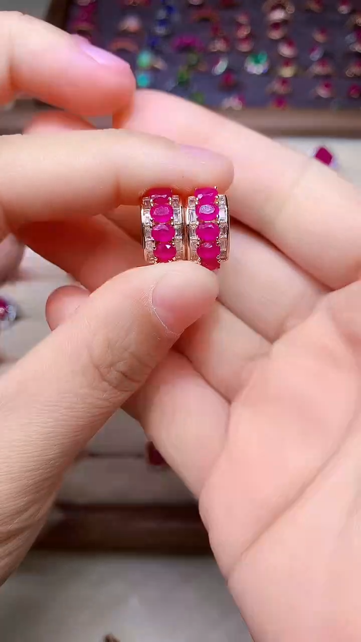 【闪购商品】祖母绿耳饰银S925镶嵌000