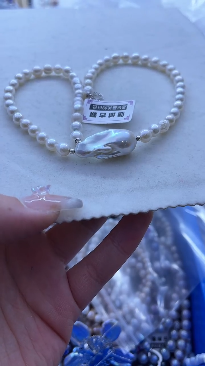 【闪购商品】淡水珍珠项链银S925镶嵌975
