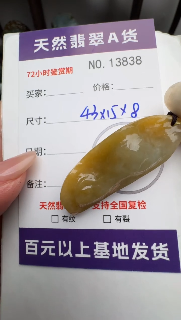 【闪购商品】翡翠颈饰未镶嵌原石13838