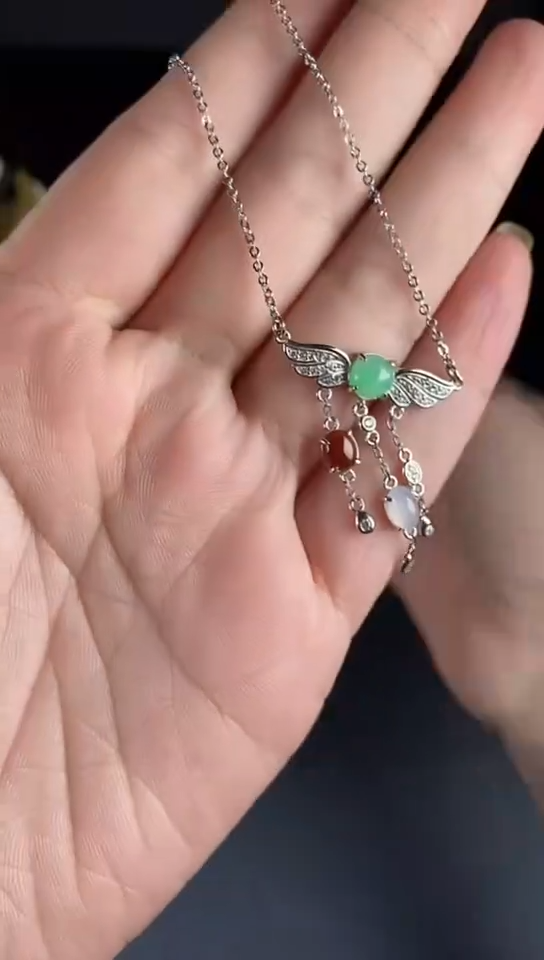 【闪购商品】翡翠银S925镶嵌颈饰0000000000000000