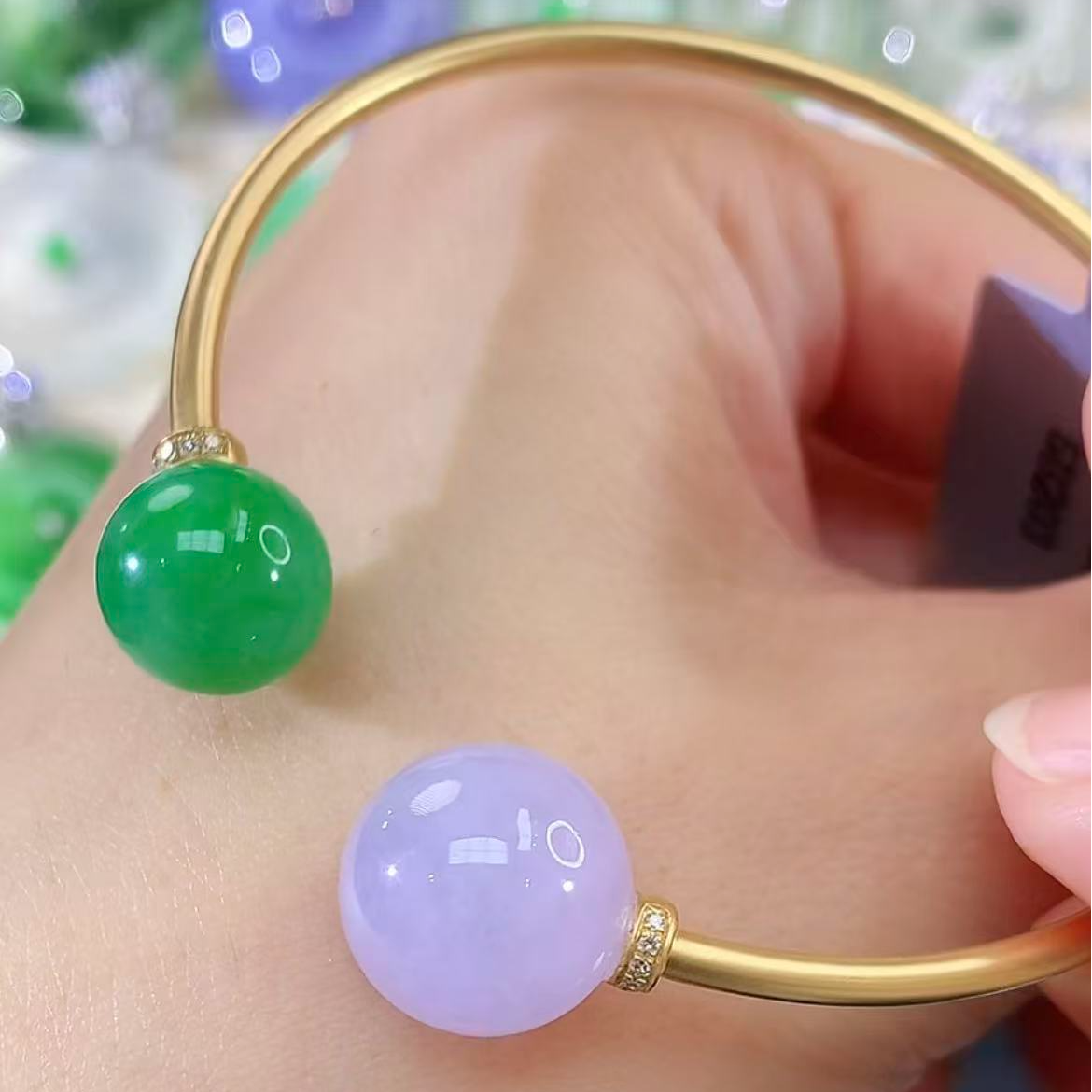 精品翡翠珠子手镯-多样性发其一12.13-7662