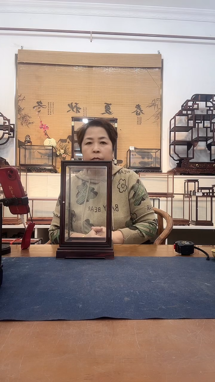 红酸枝木类用****915*15*25开门玻璃罩