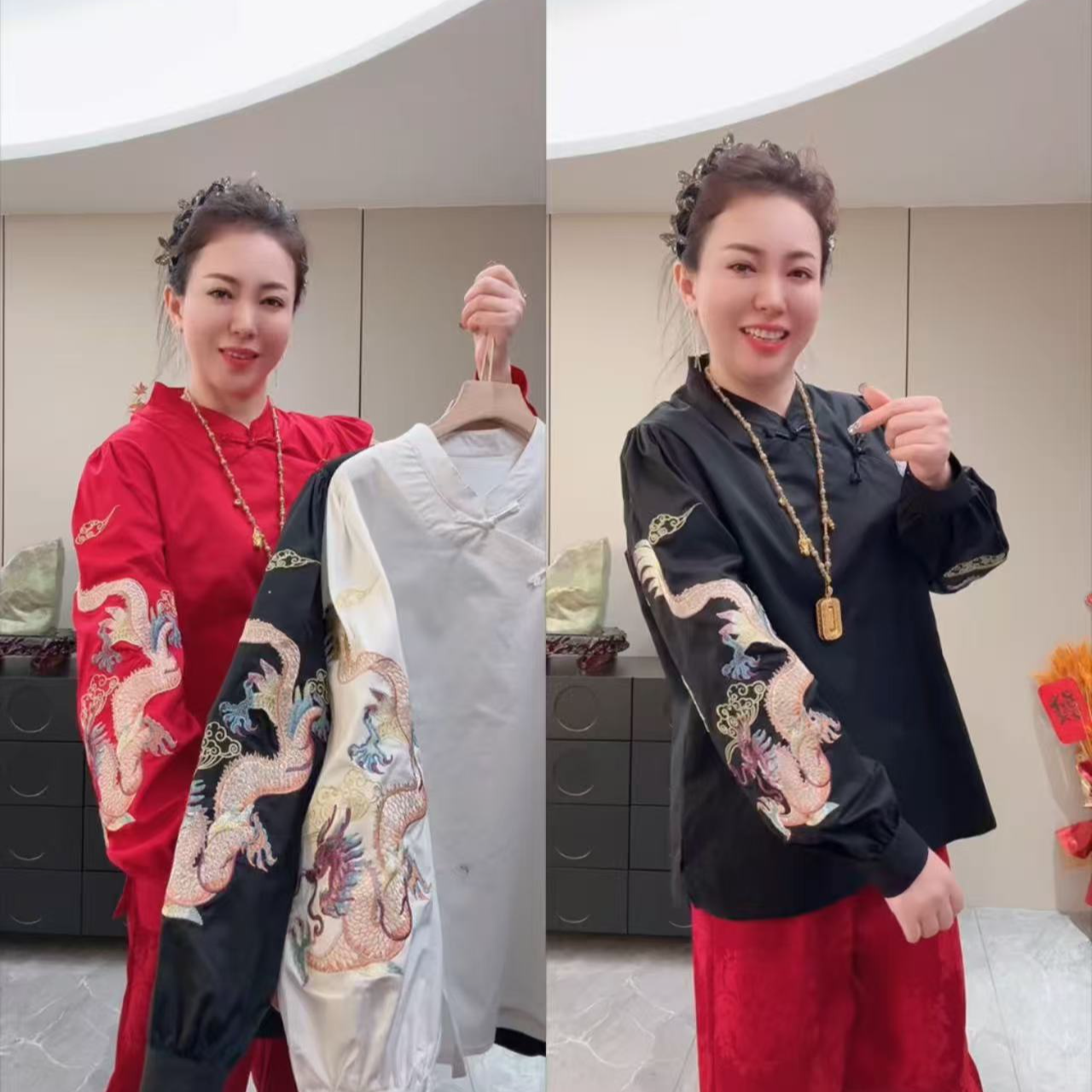 7285龙凤刺绣重工爆款盘扣新中式上衣