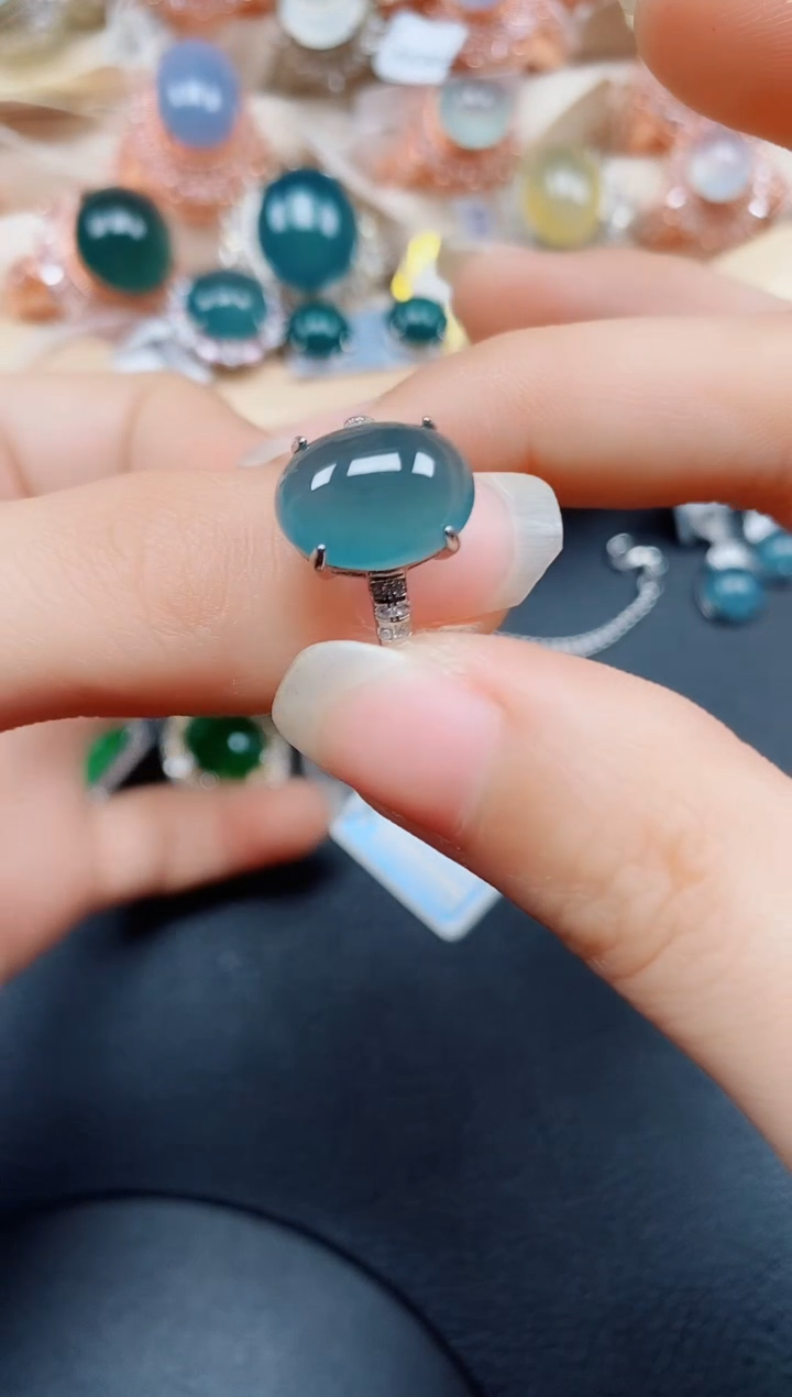 【闪购商品】翡翠戒指银S925镶嵌翡翠