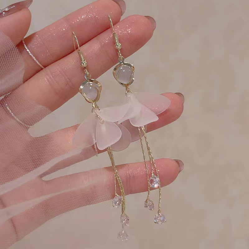 铜合金耳饰 气质轻奢时尚百搭法式小众精致满钻耳饰JE3109