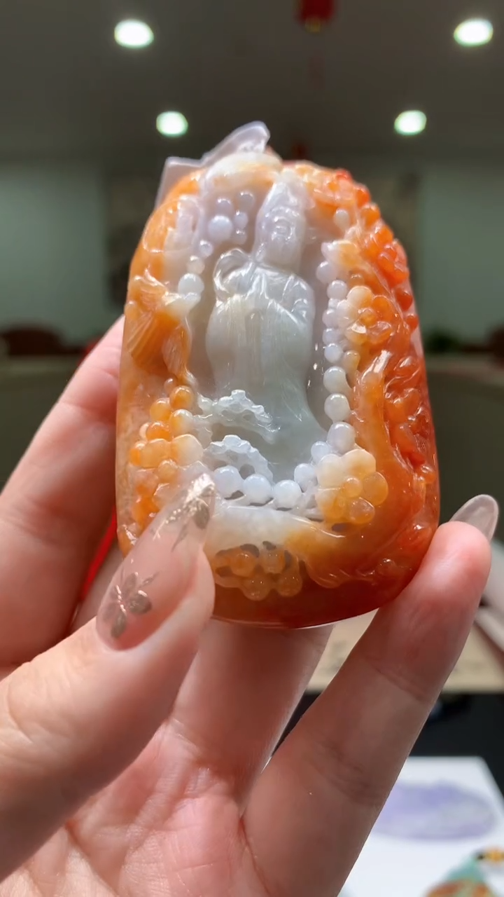 【闪购商品】定制翡翠未镶嵌8018yx-毛货挂件59