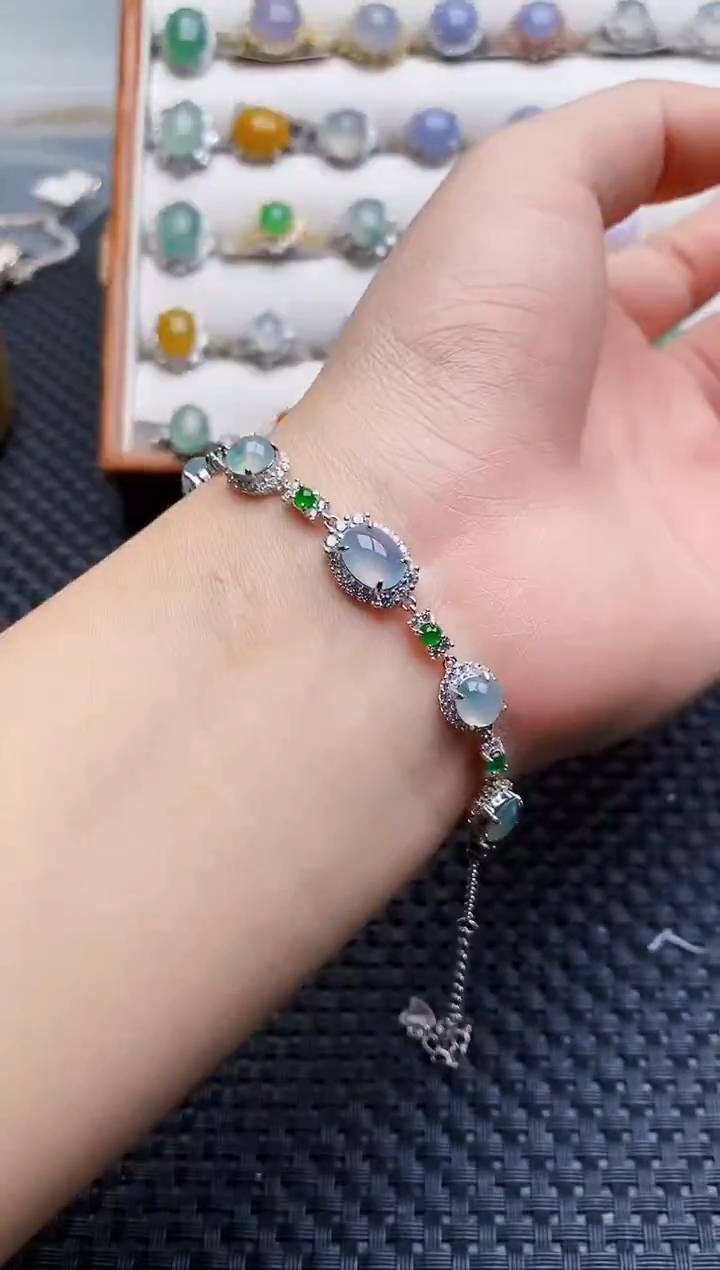 银S925镶嵌戒指翡翠3493