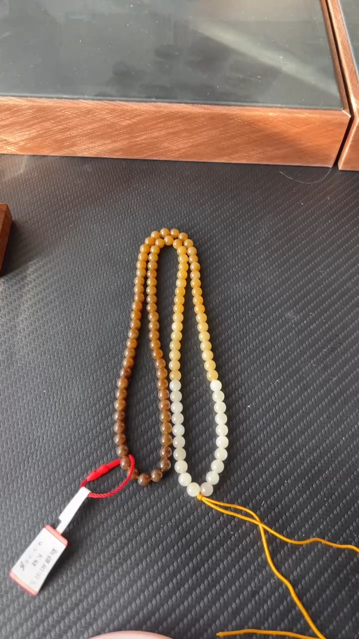 【闪购商品】和田玉项链未镶嵌且末金山微色差卡6长串