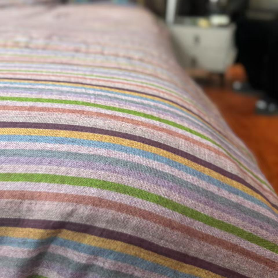 条纹阿瓦提长绒精梳棉无印风极简风高品质毛巾被床盖