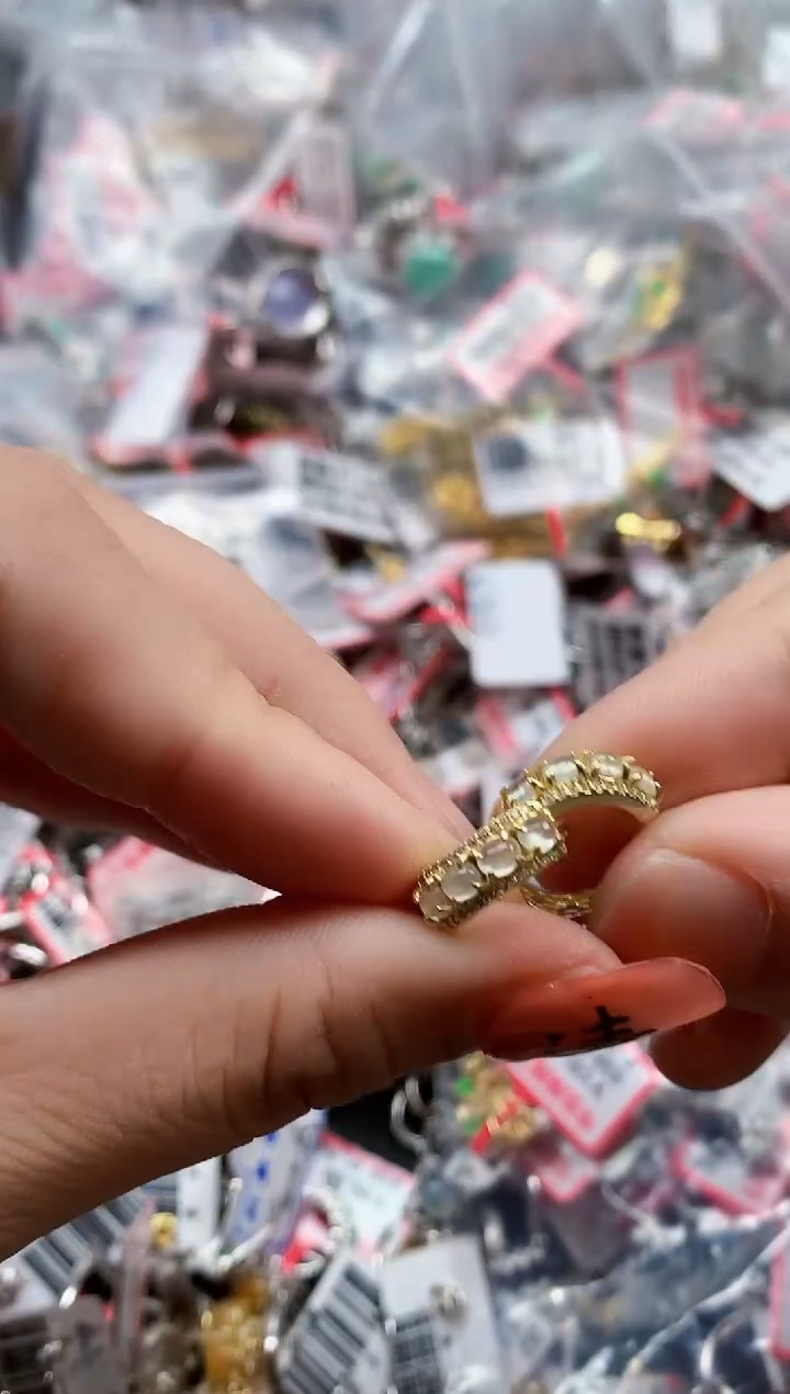 银S925镶嵌戒指翡翠天然A货缅甸翡翠