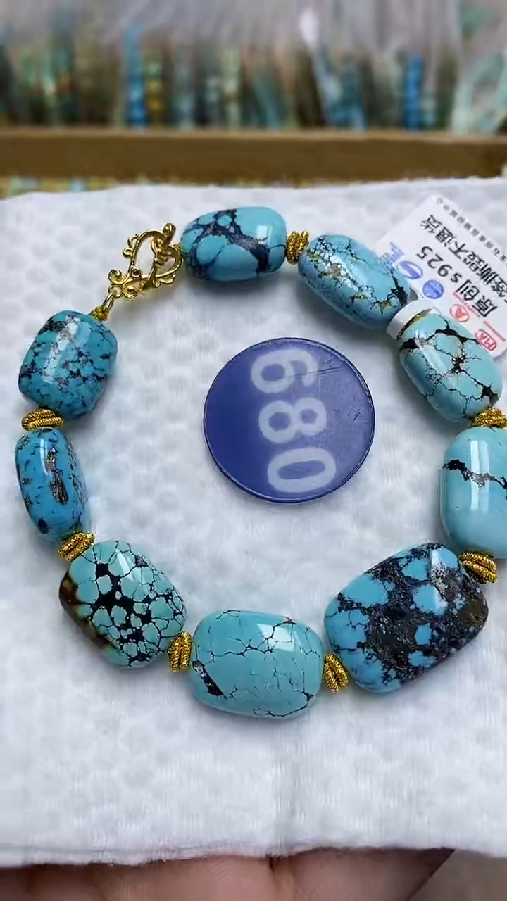 【闪购商品】绿松石手链银S925镶嵌680