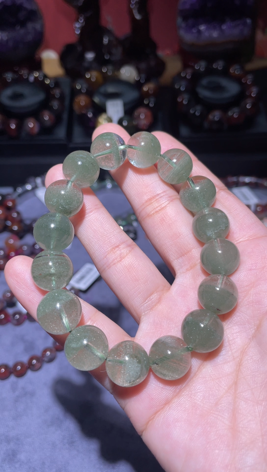 【闪购商品】水晶手链未镶嵌绿幽灵13mm