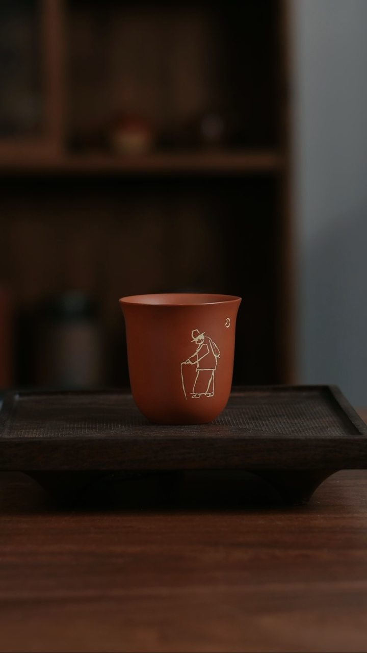 【闪购商品】二生陶作刻填二生主人杯01