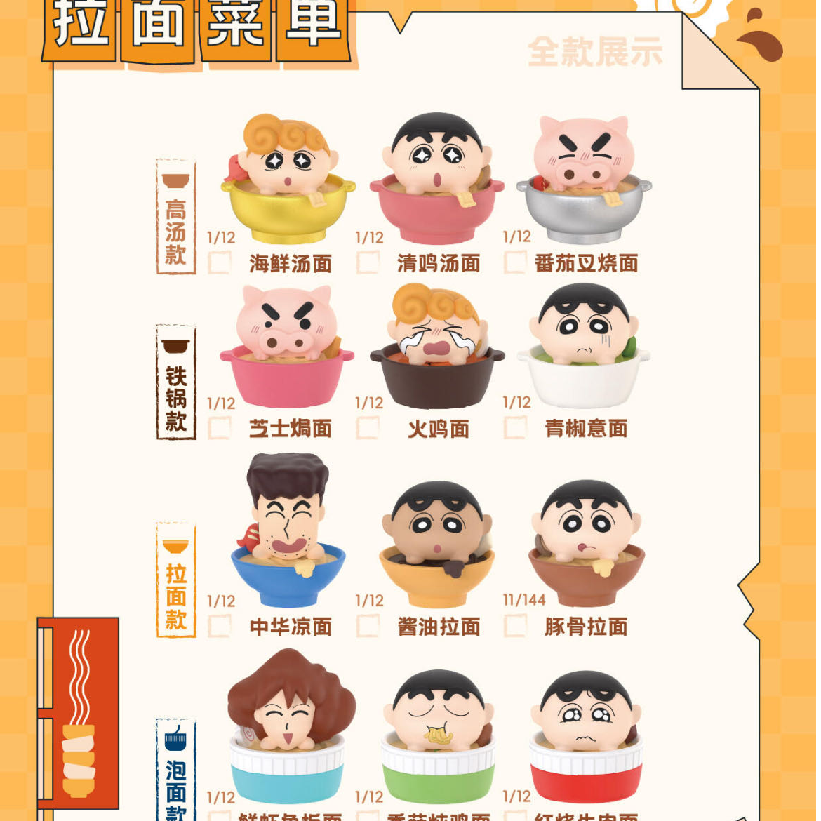 【拆盒】蜡笔小新 拉面系列叠叠乐萌粒