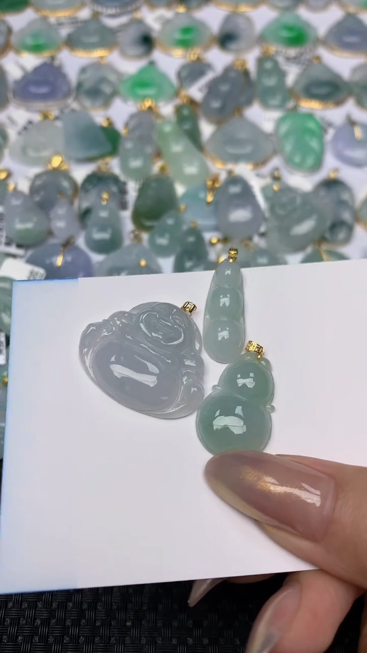 【闪购商品】翡翠颈饰18K金镶嵌 天然翡翠A货