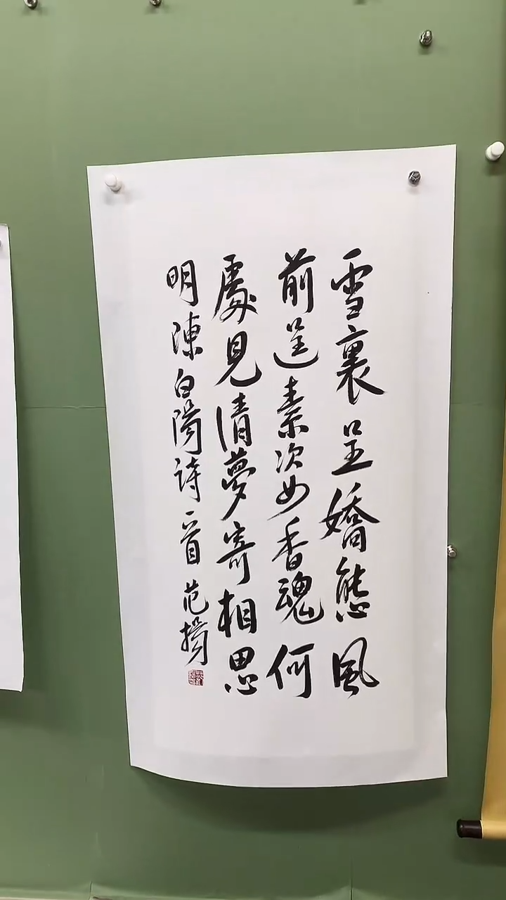 竖款精品三尺书法，雪里