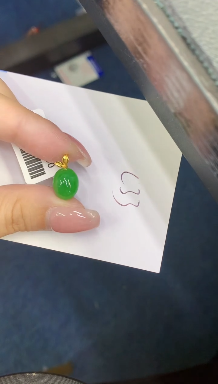 翡翠18K金镶嵌颈饰00000000000000