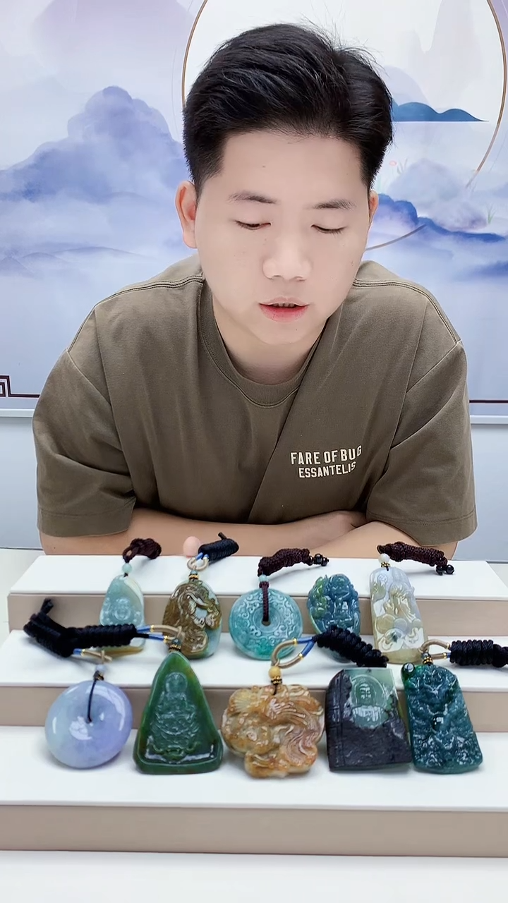 未镶嵌定制翡翠A****总4917lr-毛货挂件