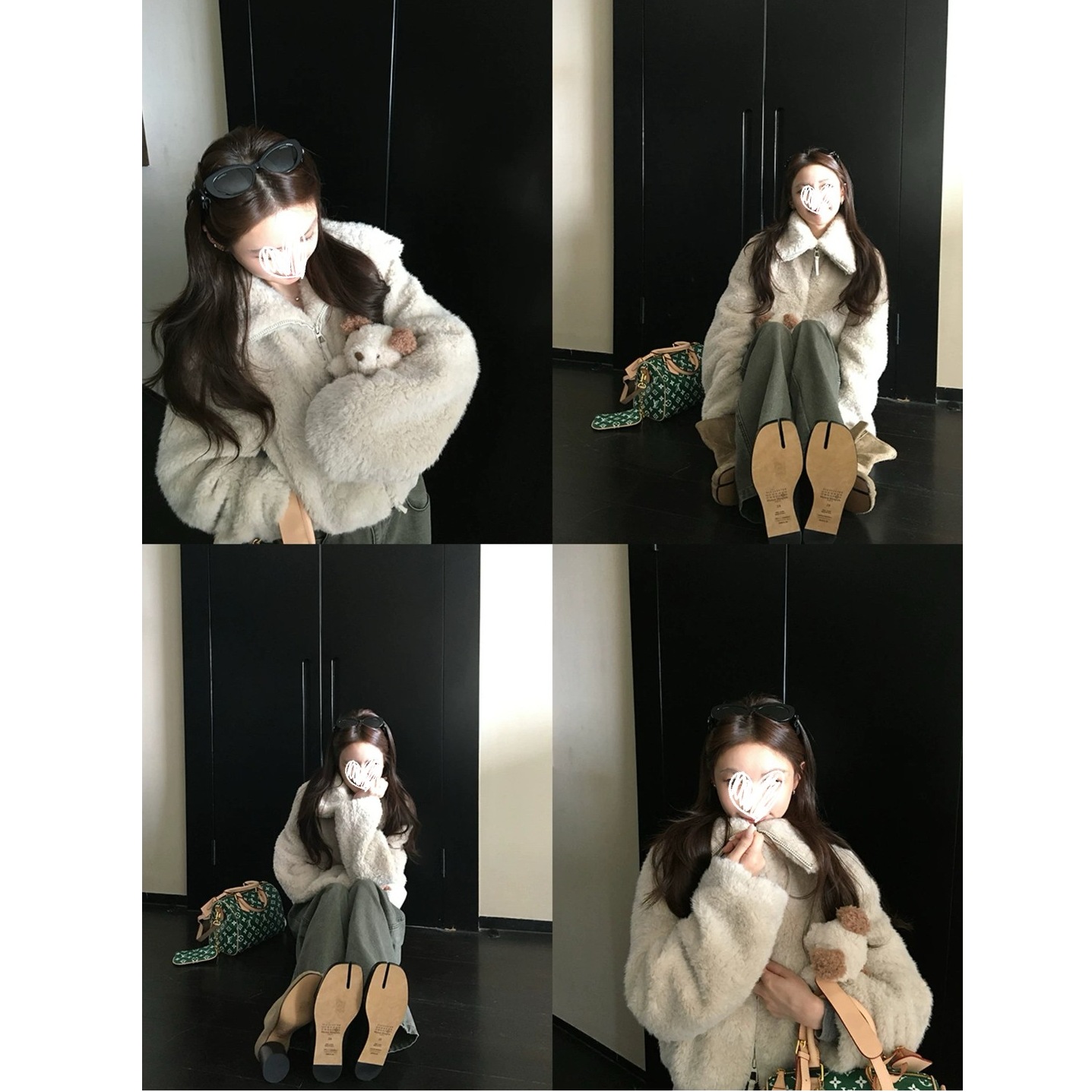 Anna酱秋冬加厚毛毛保暖外套 千金气质环保老钱毛毛外套女  82117