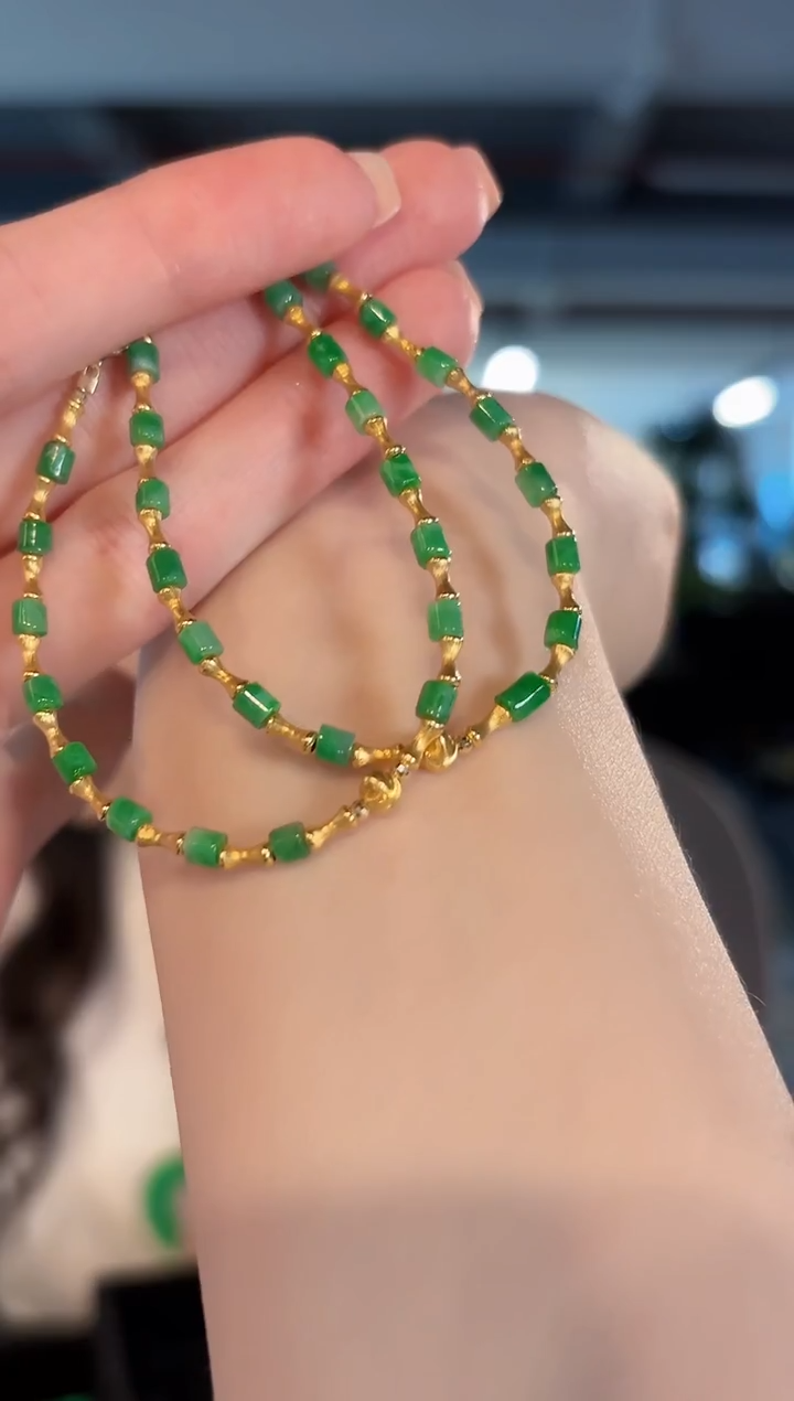 18K金镶嵌手链翡翠缅甸A货/多样性发货/一件