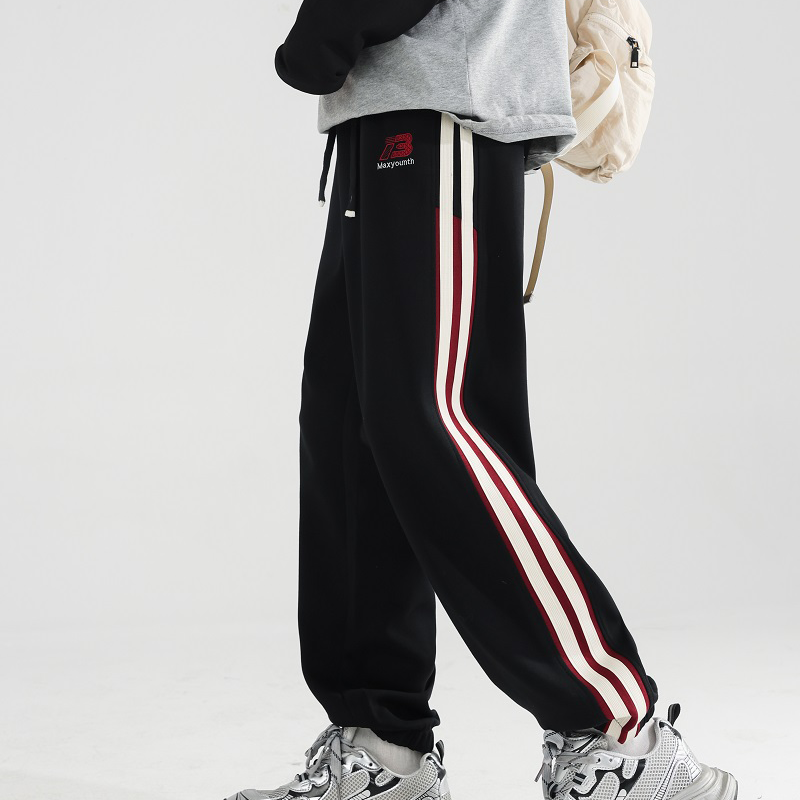 青少年卫裤男秋季2025新款潮流拼色运动裤初中高中生帅气休闲裤子