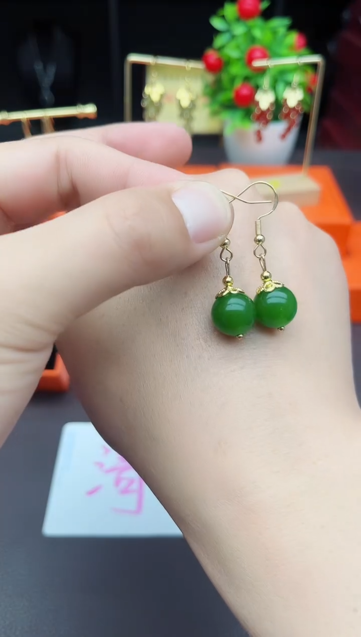 玛瑙/玉髓耳饰银S925镶嵌438000