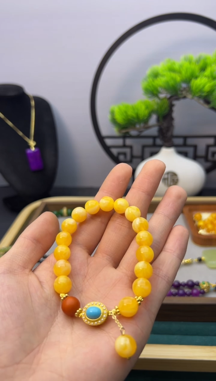 【闪购商品】蜜蜡手链14K金镶嵌SSSSSSSSSSSSSS