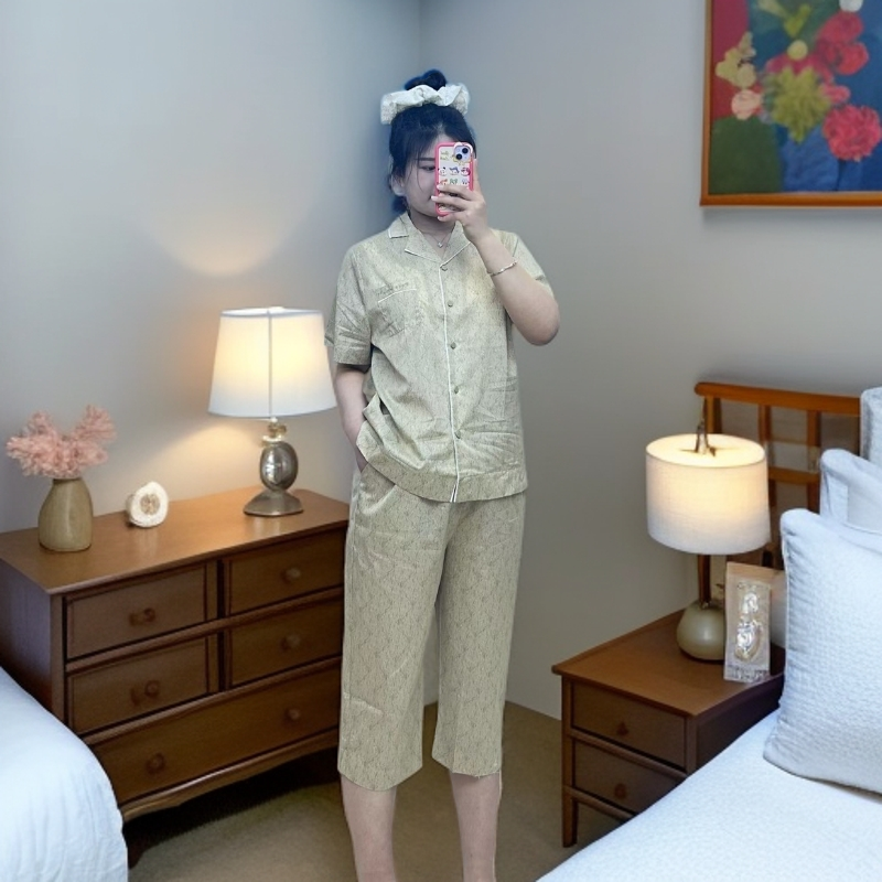 春夏薄款100%纯棉睡衣女2025新款全棉轻奢家居服套装