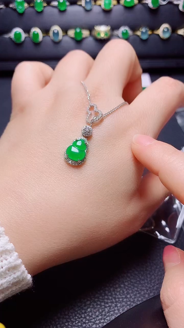 银S925镶嵌戒指翡翠天然翡翠A货s925银镶