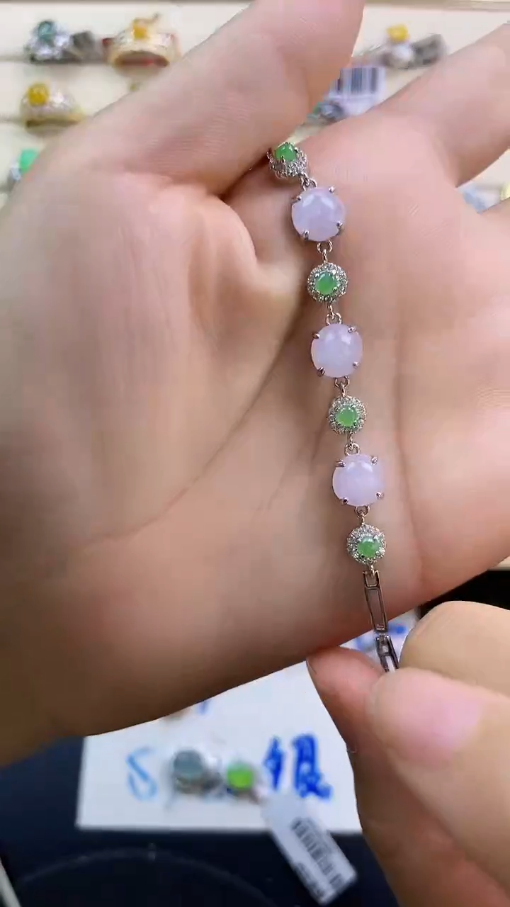 银S925镶嵌戒指翡翠翡翠 蛋面 银S925镶嵌