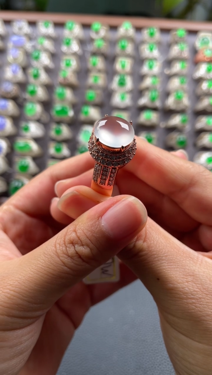 未镶嵌定制翡翠天然缅甸A货翡翠戒面 12.25