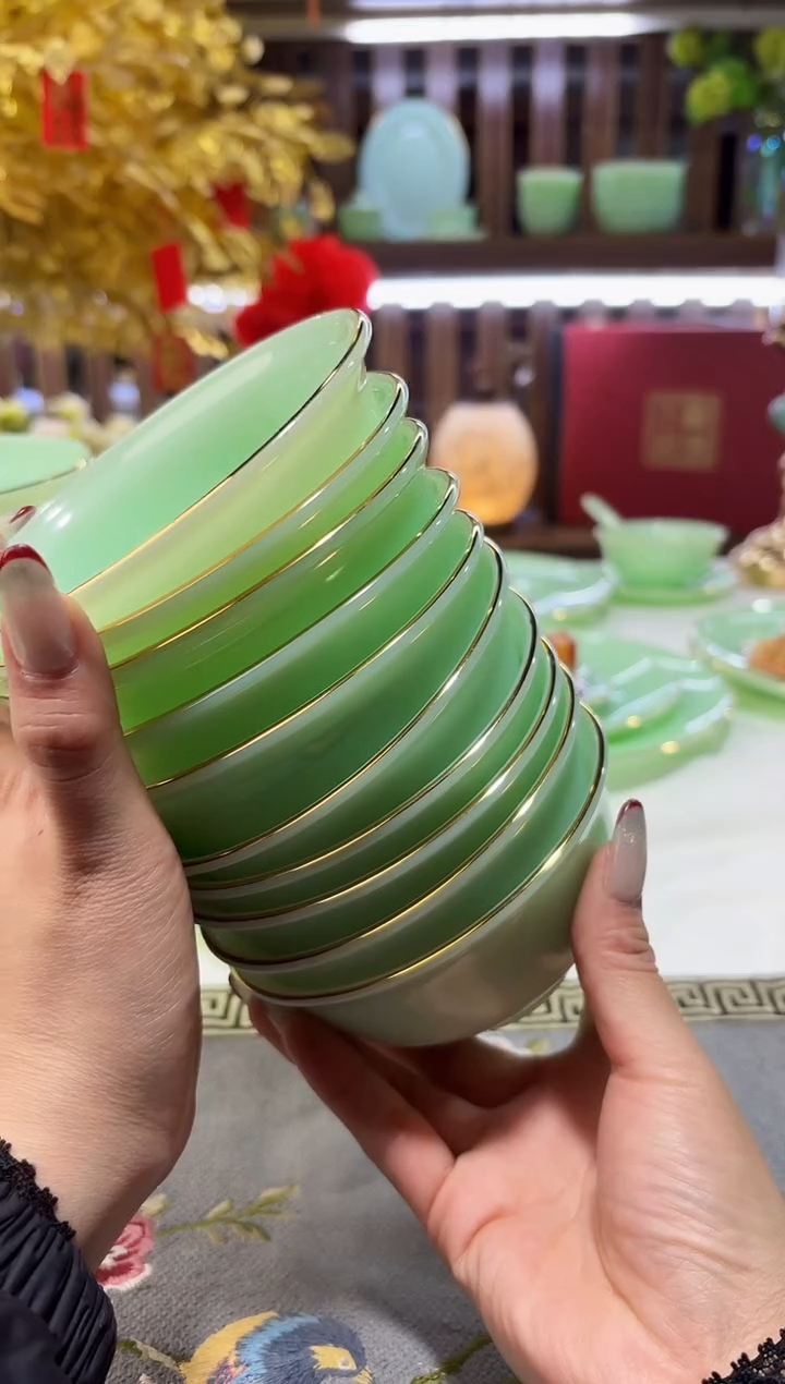 玉瓷4.5英寸饭碗10个