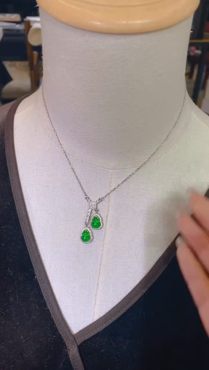 【闪购商品】翡翠项链银S925镶嵌063（多样性发货）