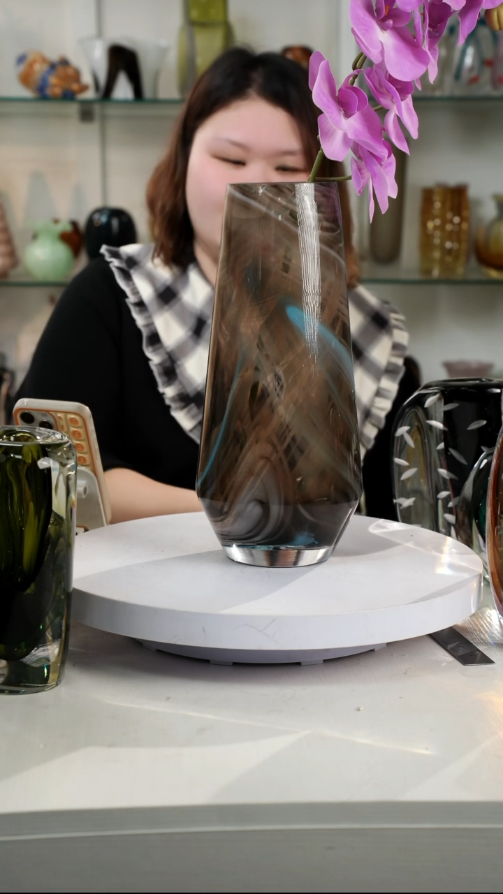 【闪购商品】琉璃高34轻奢琉璃花器福利正常手工痕迹