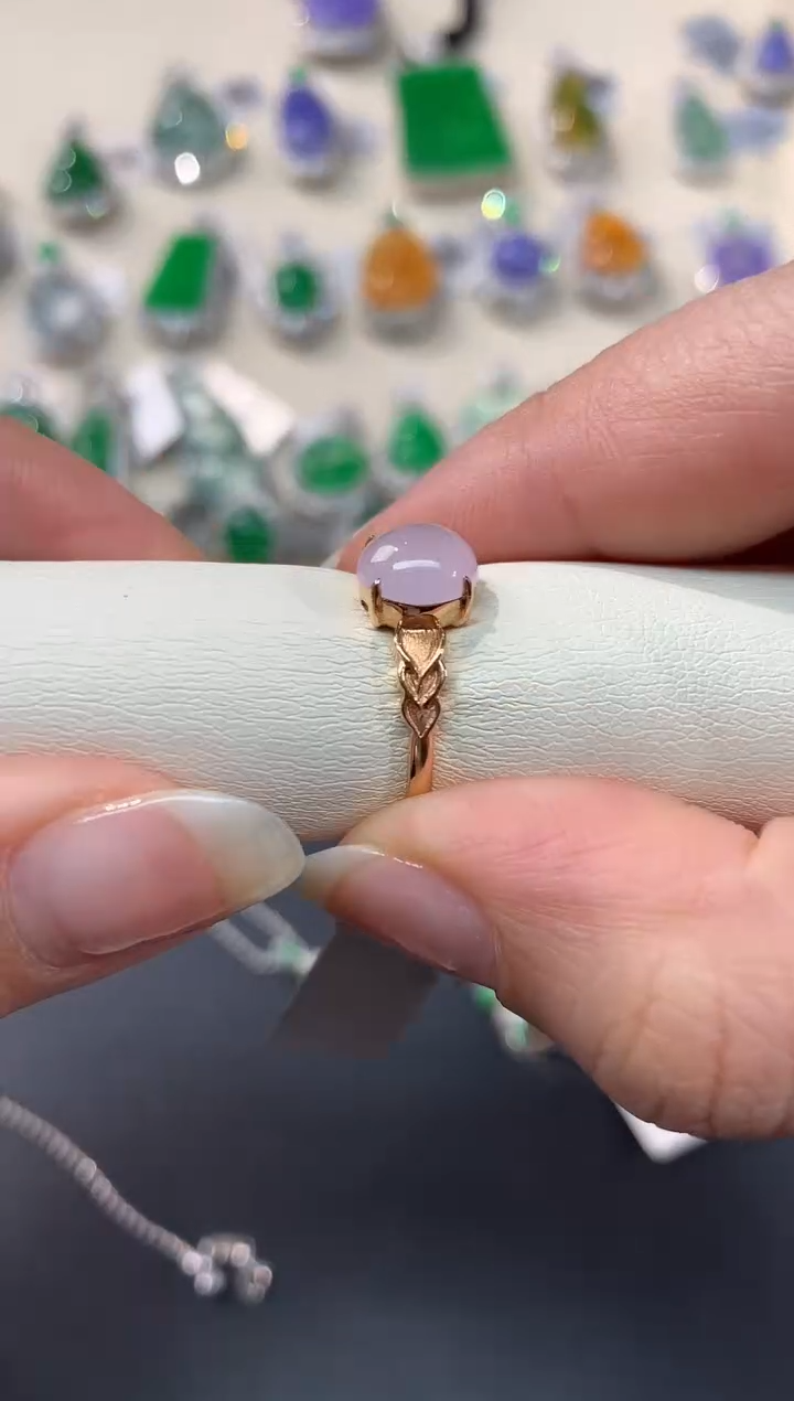 【闪购商品】翡翠戒指18K金镶嵌A288|2980