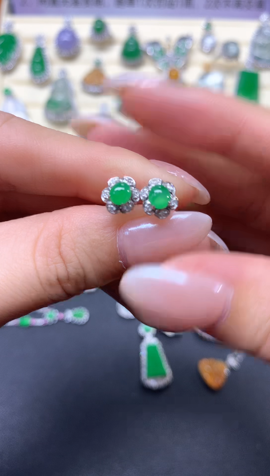 【闪购商品】翡翠耳饰18K金镶嵌耳饰|3200+320