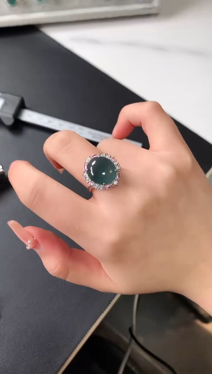 【闪购商品】翡翠戒指银S925镶嵌524124