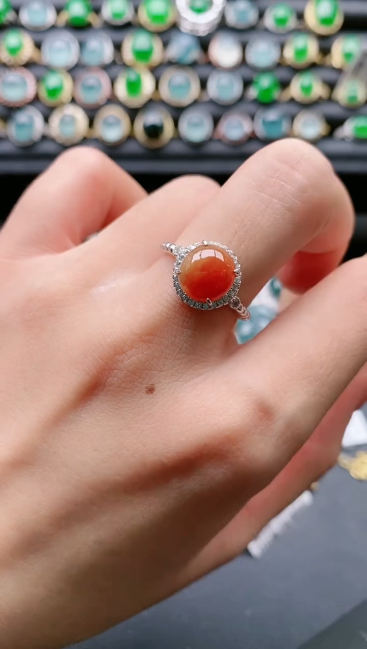 【闪购商品】翡翠戒指银S925镶嵌111111