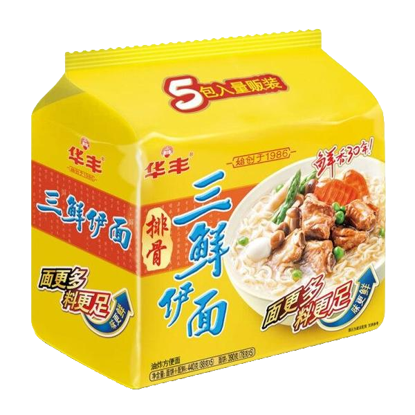 华丰排骨三鲜伊面量贩装排骨三鲜味 440g