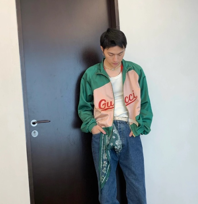 95新 GUCCI/古驰  IW0773  拼色logo字母刺绣棉质外套  S码 