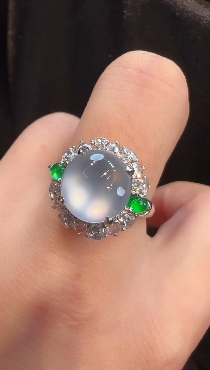 18K金镶嵌戒指翡翠AL6戒指