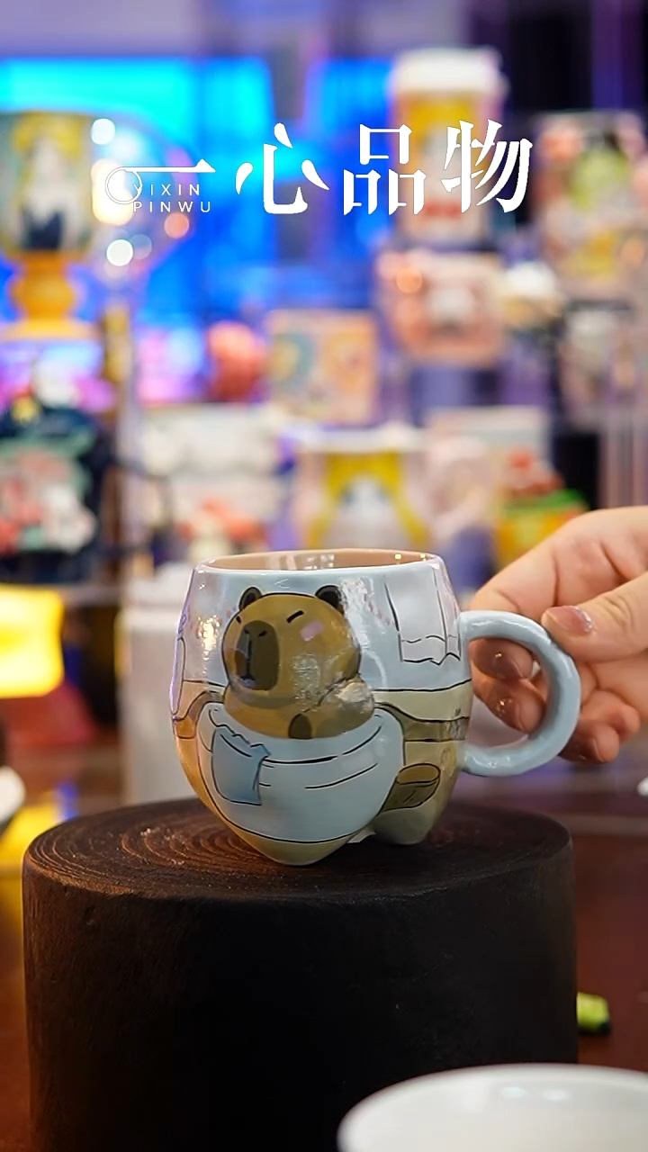 杯子瓷S175景德镇手工手绘杯子摆件